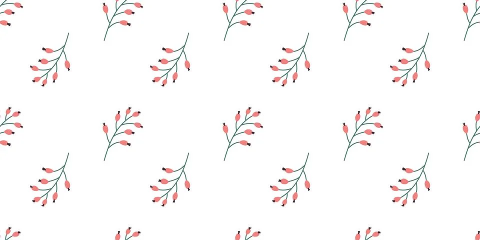 Pink Flower seamless Pattern on white background. Spring floral repeating d.. 스톡 일러스트