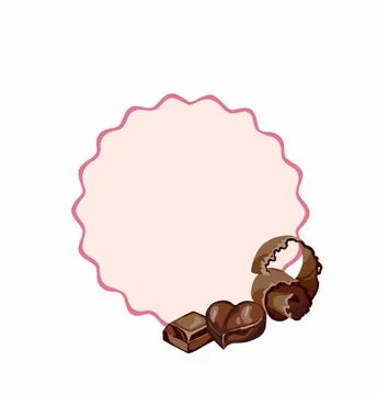 Pink flower shape label image, illustration design Stock Photos