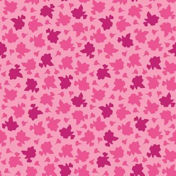 Pink flower silhouettes seamless pattern vector design Stock Illustration