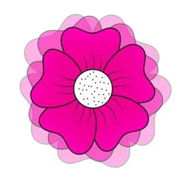 Pink flower on white background Stock Illustration