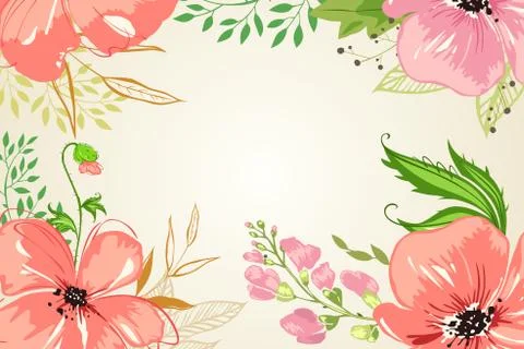 Pink Flowers Background Stock Illustration
