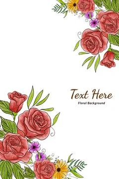 Pink Flowers Background Vector Stock Illustration