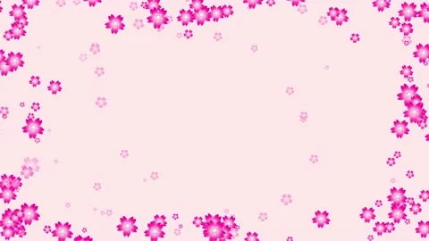 Pink flowers frame on pink background for any romantic purpose Stock Footage 134931479
