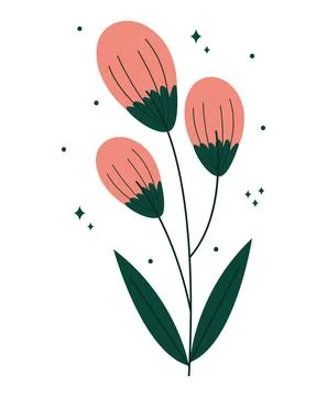Pink flowers pair Ilustração Stock