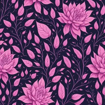 Pink flowers pattern design Stock Illustration