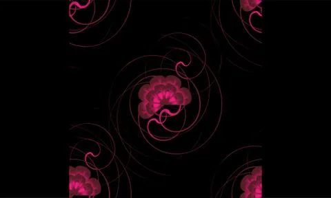 Pink flowers pattern, vector. Stock Illustration