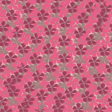 Pink flowers seamless pattern for background, textile, packaging Stock Illustration
