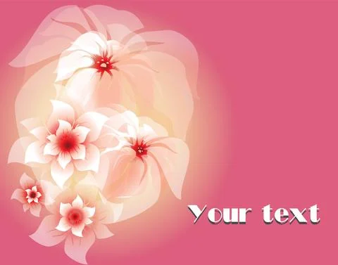 Pink flowers vector background Illustrazione stock