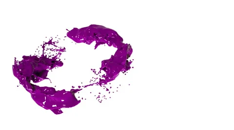 Pink fluid is forming a circle Stock Footage 65246932
