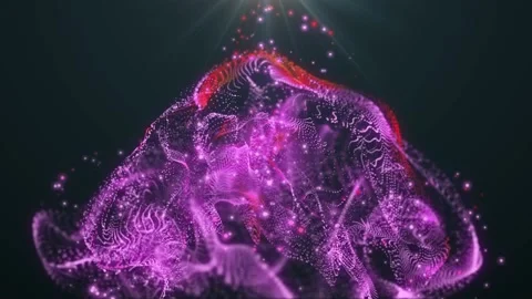 Pink fluid particles explosion animation. Stock Footage 190030812