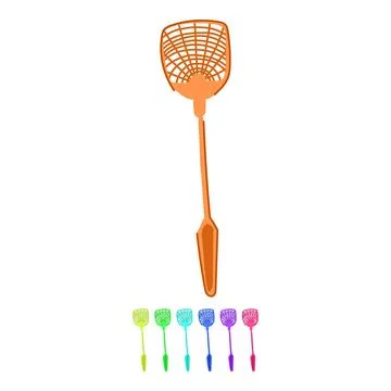 Pink fly swatter tool for insect pest control graphic Illustration
