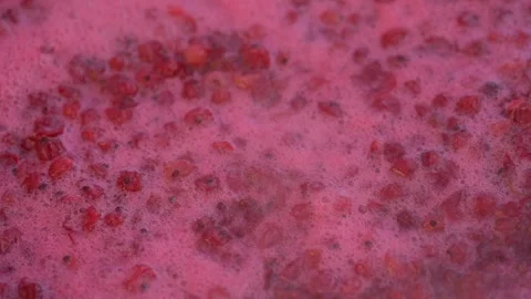 Pink foam for red currant jam. red currant are boiled in a pot with sugar. Vidéo 279111840