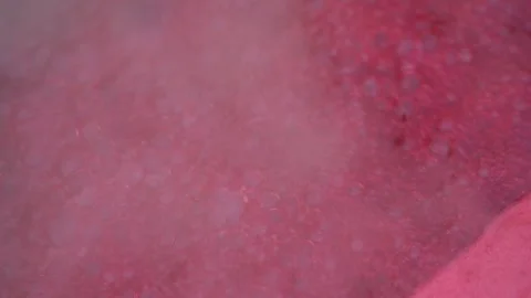Pink foam for red currant jam. red currant are boiled in a pot with sugar. Vidéo 279112283