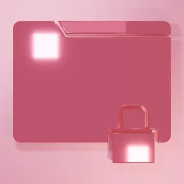 Pink Folder and lock icon isolated on pink background. Closed folder and pa.. Illustrazione stock