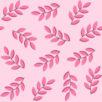 Pink foliage seamless pattern Stock Illustration