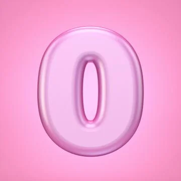 Pink font Number 0 ZERO 3D Illustrazione stock