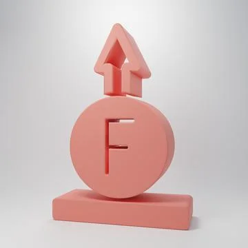 Pink Force of physic formula calculation icon isolated on pink background. .. Stock Illustration