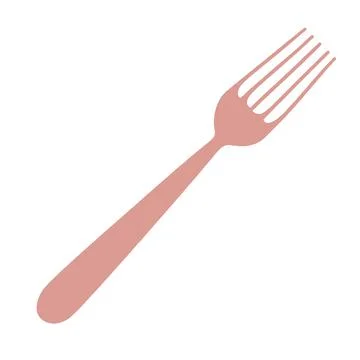 The pink fork is isolated on a white background Stock Illustration