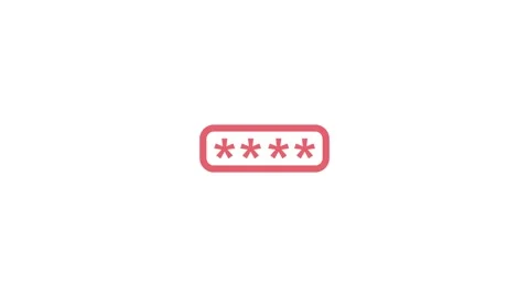Pink Four Asterisk Password Icon on animation White Background symbol securit Stock Footage 321855388