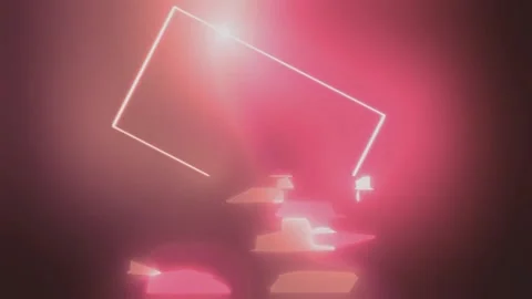 Pink Frame And Glowing Lights Motion Background Loop Stock-Footage 219228166