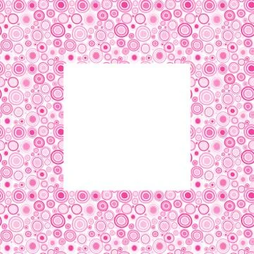 Pink frame with doodle circles Stock Illustration