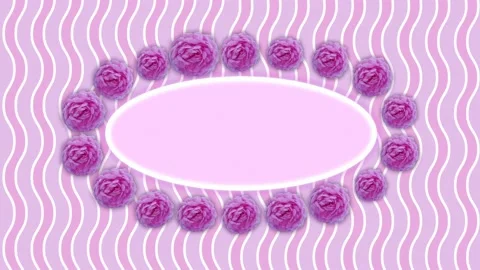 Pink frame with geometric background and animated roses Stock Footage 195978846