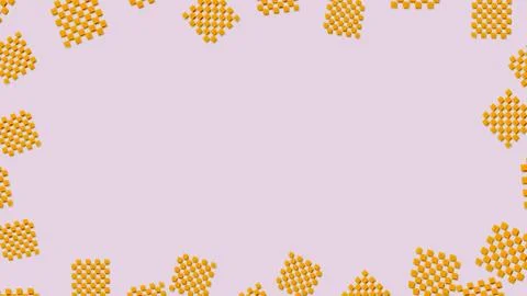 Pink frame with orange chess grids by sides Stock Illustration