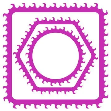Pink Frames Set of Blue Frames Isolated on White Background Copyright: xZo... Stock Photos