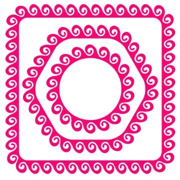 Pink Frames Set of Pink Frames Isolated on White Background Copyright: xZo... Stock Photos