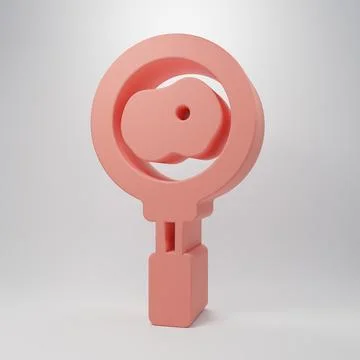 Pink Fried eggs on frying pan icon isolated on pink background. Fry or roas.. Stock Illustration
