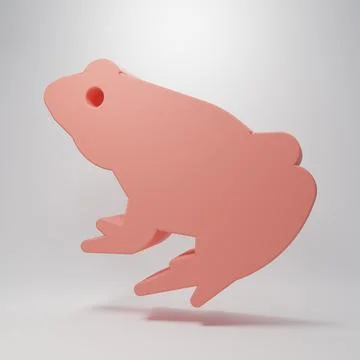 Pink Frog icon isolated on pink background. Animal symbol. Minimalism conce.. Stock Illustration