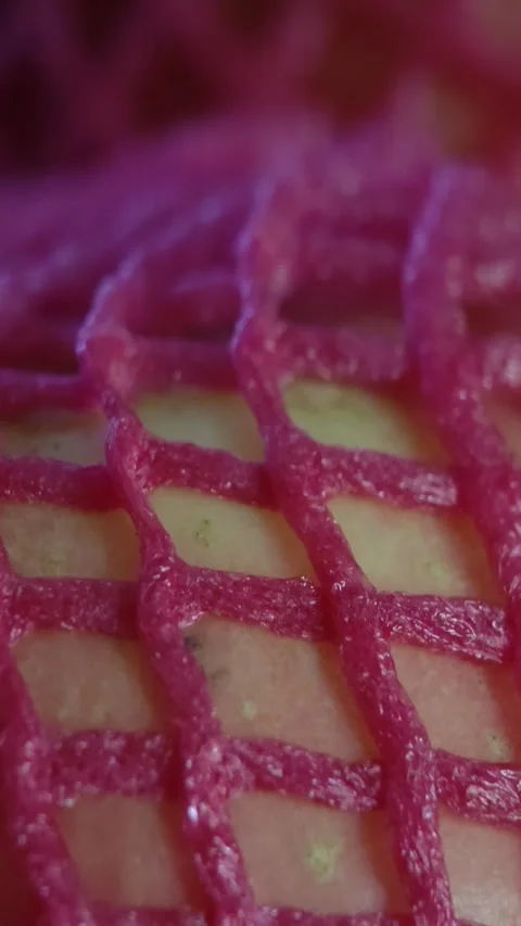 Pink fruit net foam Stock Footage 308000494