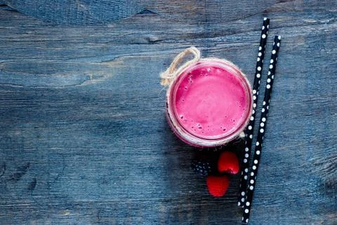 Pink fruit smoothie Foto stock