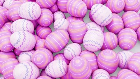 Pink Funky Easter Eggs Reveal Stock Footage 269306827