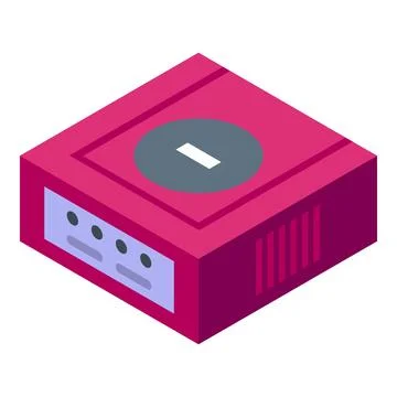 Pink game console representing entertainment and gaming technology Stock Illustration