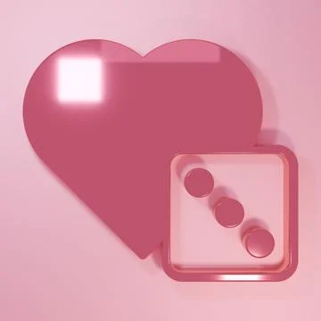 Pink Game dice icon isolated on pink background. Casino gambling. Minimalis.. Stock Illustration