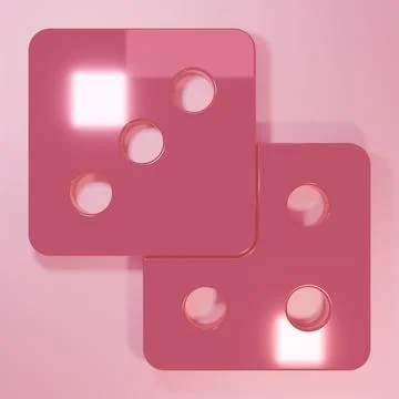 Pink Game dice icon isolated on pink background. Casino gambling. Minimalis.. Stock Illustration