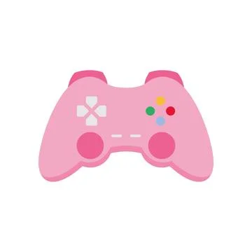 Pink Gaming Controller Icon. Vector Stock Illustration