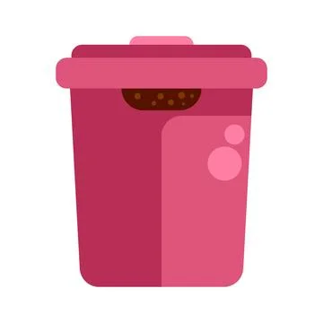 Pink garbage can for waste disposal and recycling Stock Illustration
