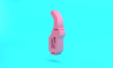 Pink Gasoline pump nozzle icon isolated on turquoise blue background. Fuel pu Stock Illustration