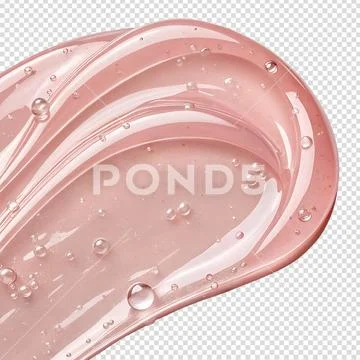 Pink gel swatch with shiny bubbles, abstract liquid effect PSD Template