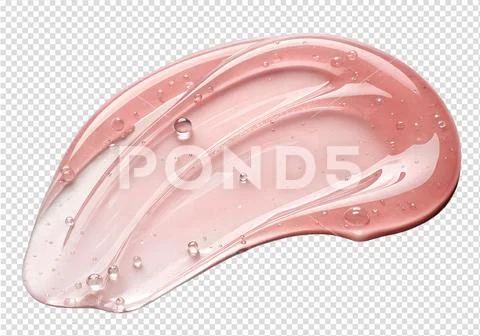 Pink gel swatch with shiny bubbles, abstract liquid effect PSD Template