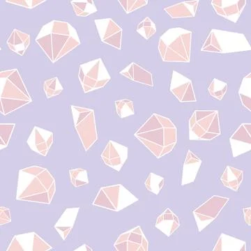 Pink gemstones seamless vector pattern Stock Illustration