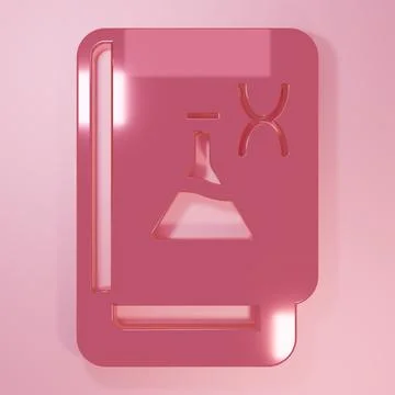 Pink Genetic engineering book icon isolated on pink background. DNA symbol... Stock Illustration