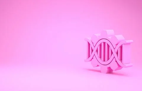 Pink Genetic engineering icon isolated on pink background. DNA analysis, gene イラスト素材