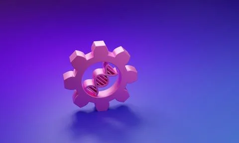 Pink Genetic engineering icon isolated on purple-blue background. DNA analy.. Stockillustratie