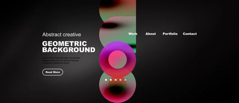 Pink geometric gradient collage web page template Stock Illustration