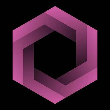 Pink Geometric Hexagon Loop Stock Illustration