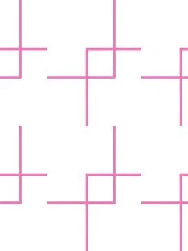 Pink geometric interlocking cross pattern on white Stock Illustration