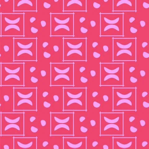 Pink geometric ornament with an abstract elements Stock Illustration